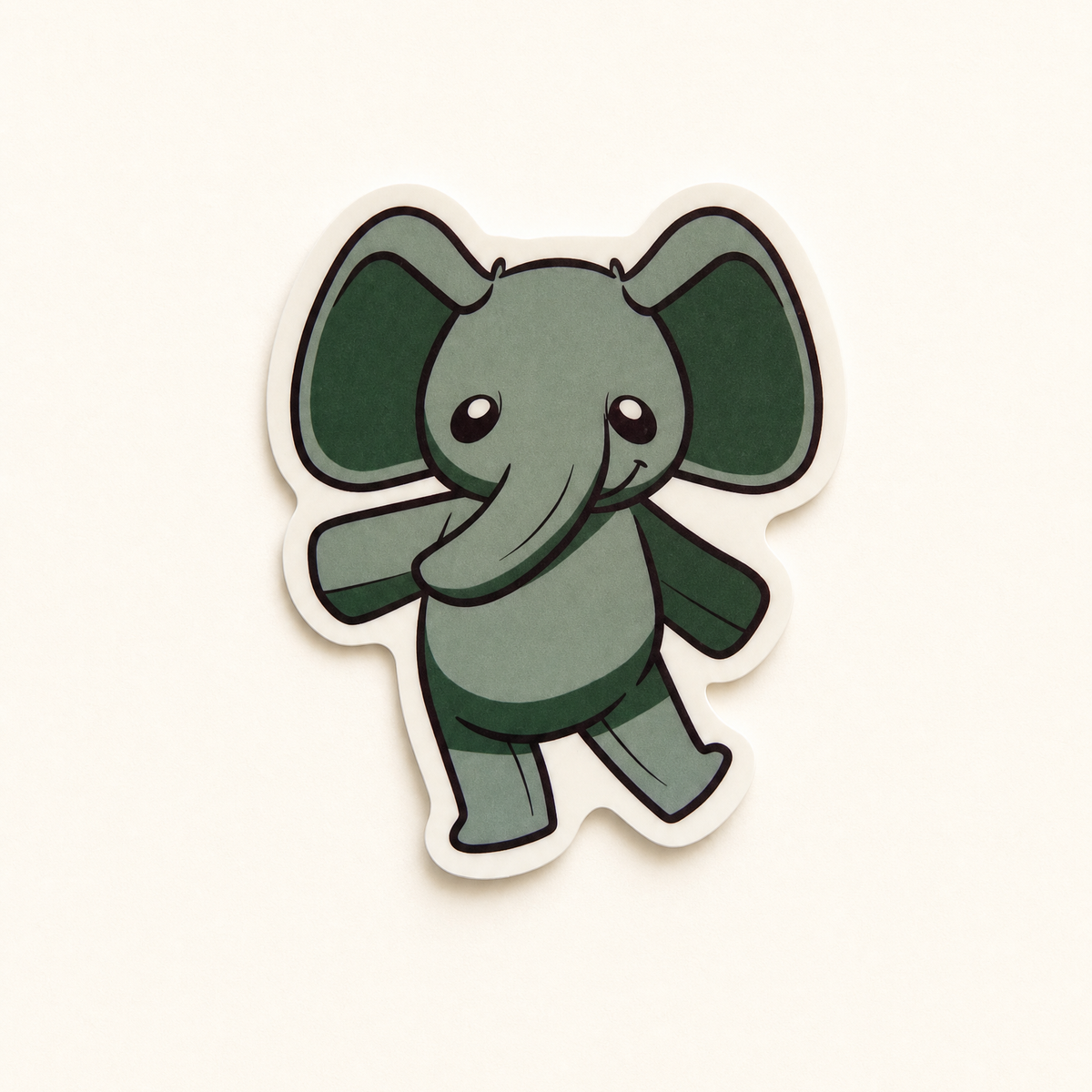 Echo the Elephant collectible sticker on a warm off-white background