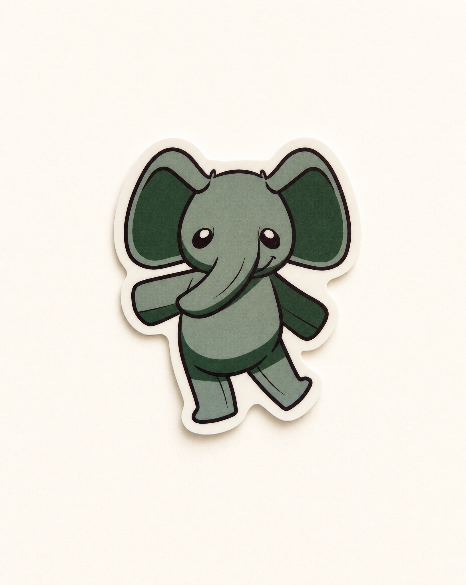 Echo the Elephant collectible sticker on a warm off-white background