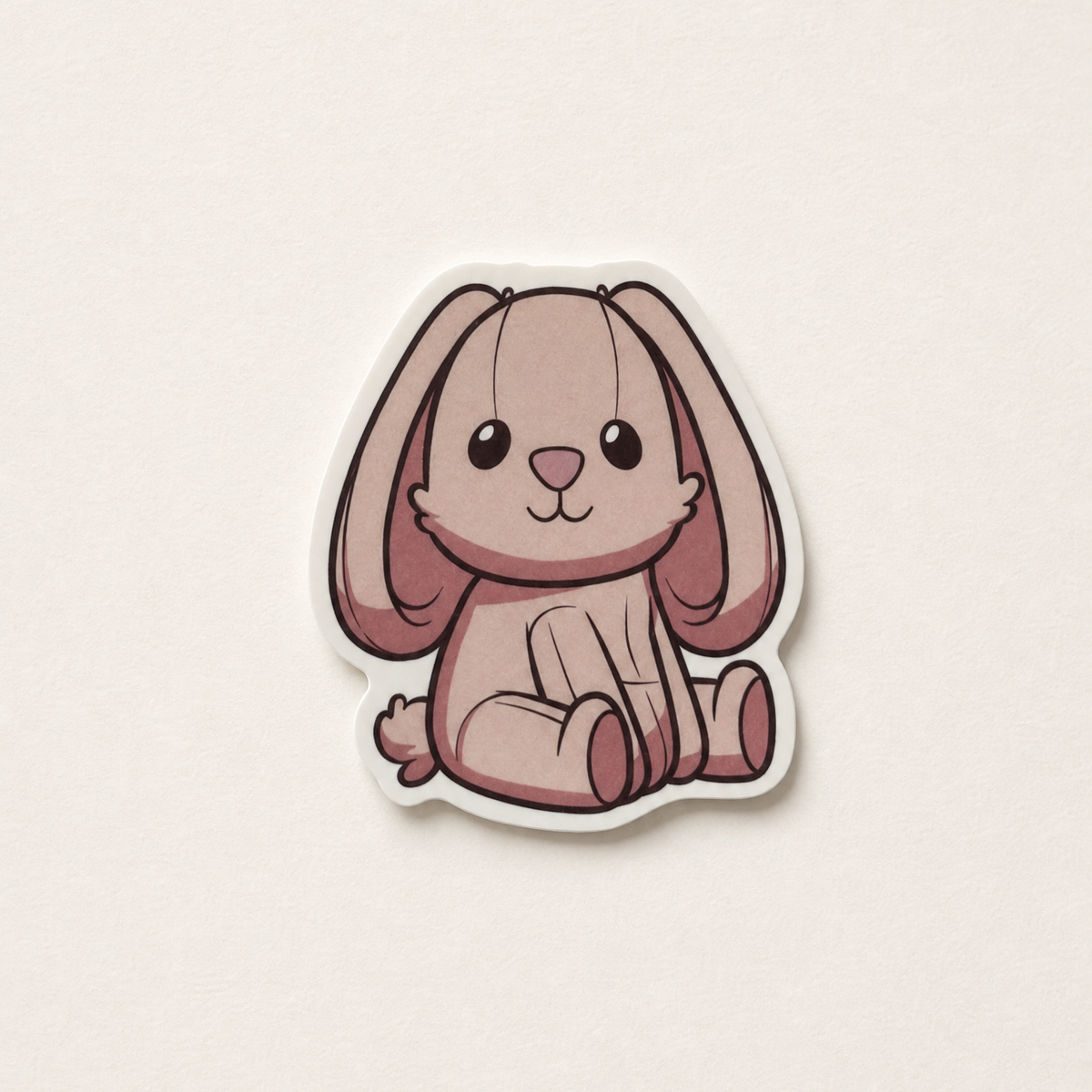 Bubbles the Bunny collectible sticker on a warm off-white background
