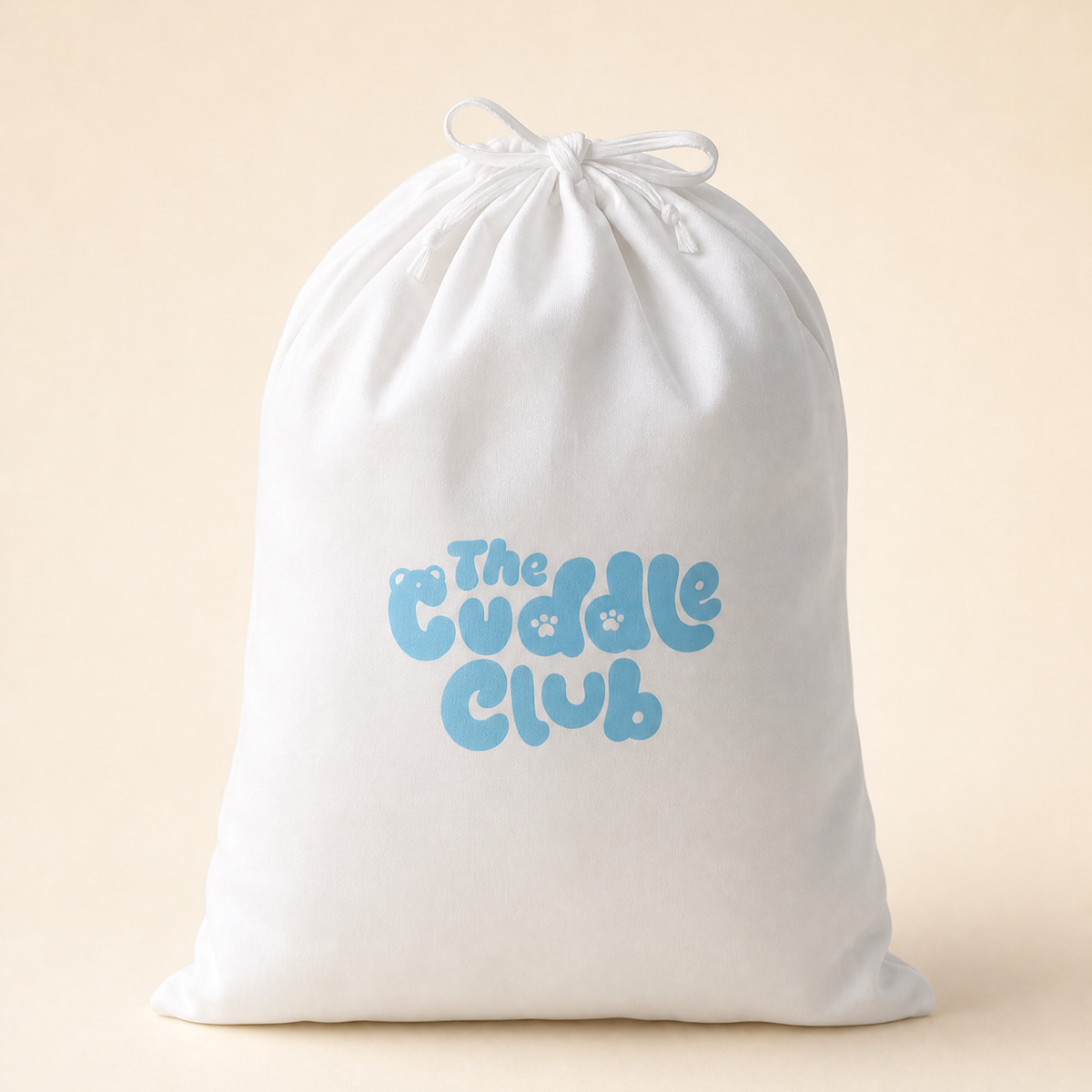The Cuddle Club signature dust bag, studio shot