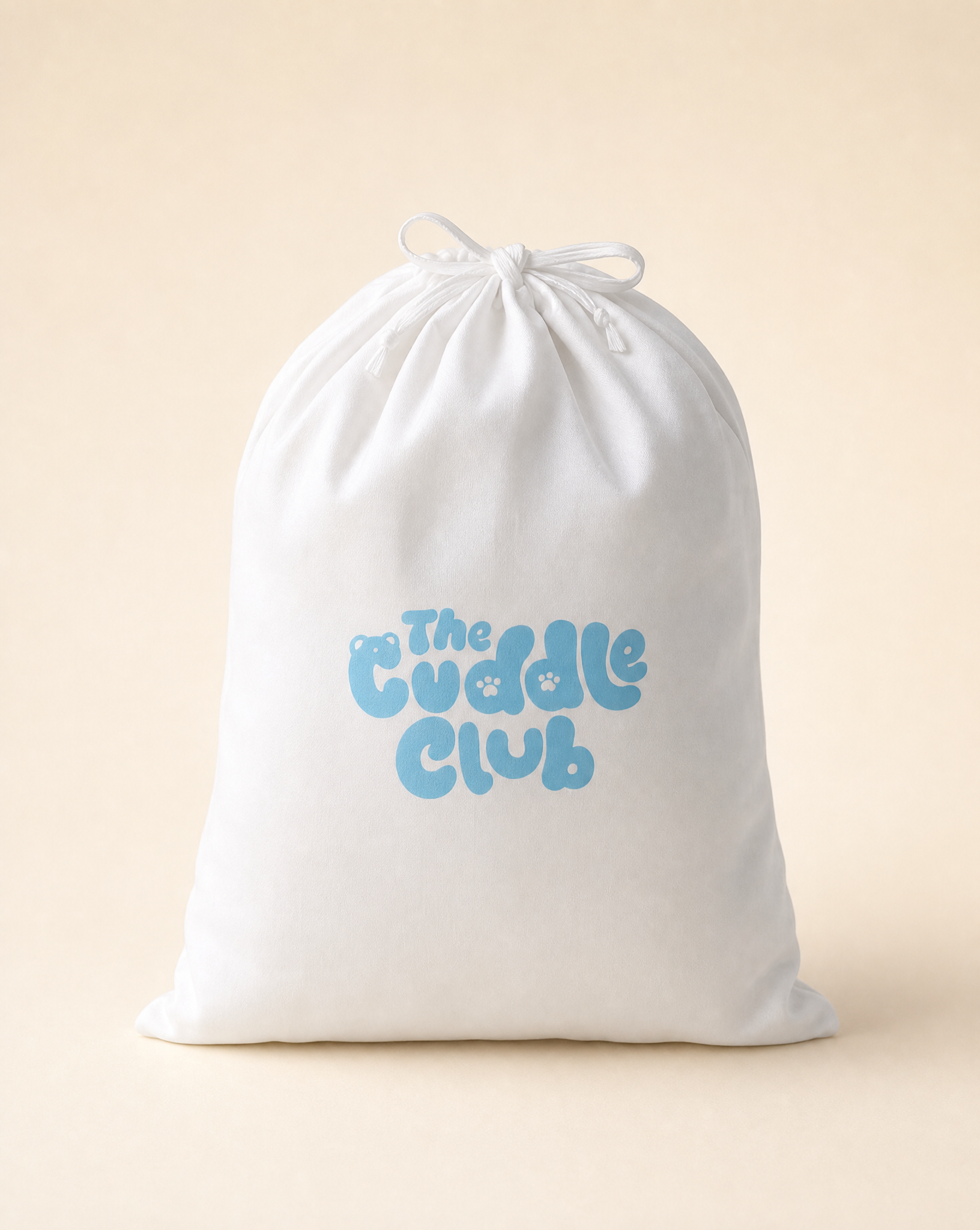 The Cuddle Club signature dust bag, studio shot