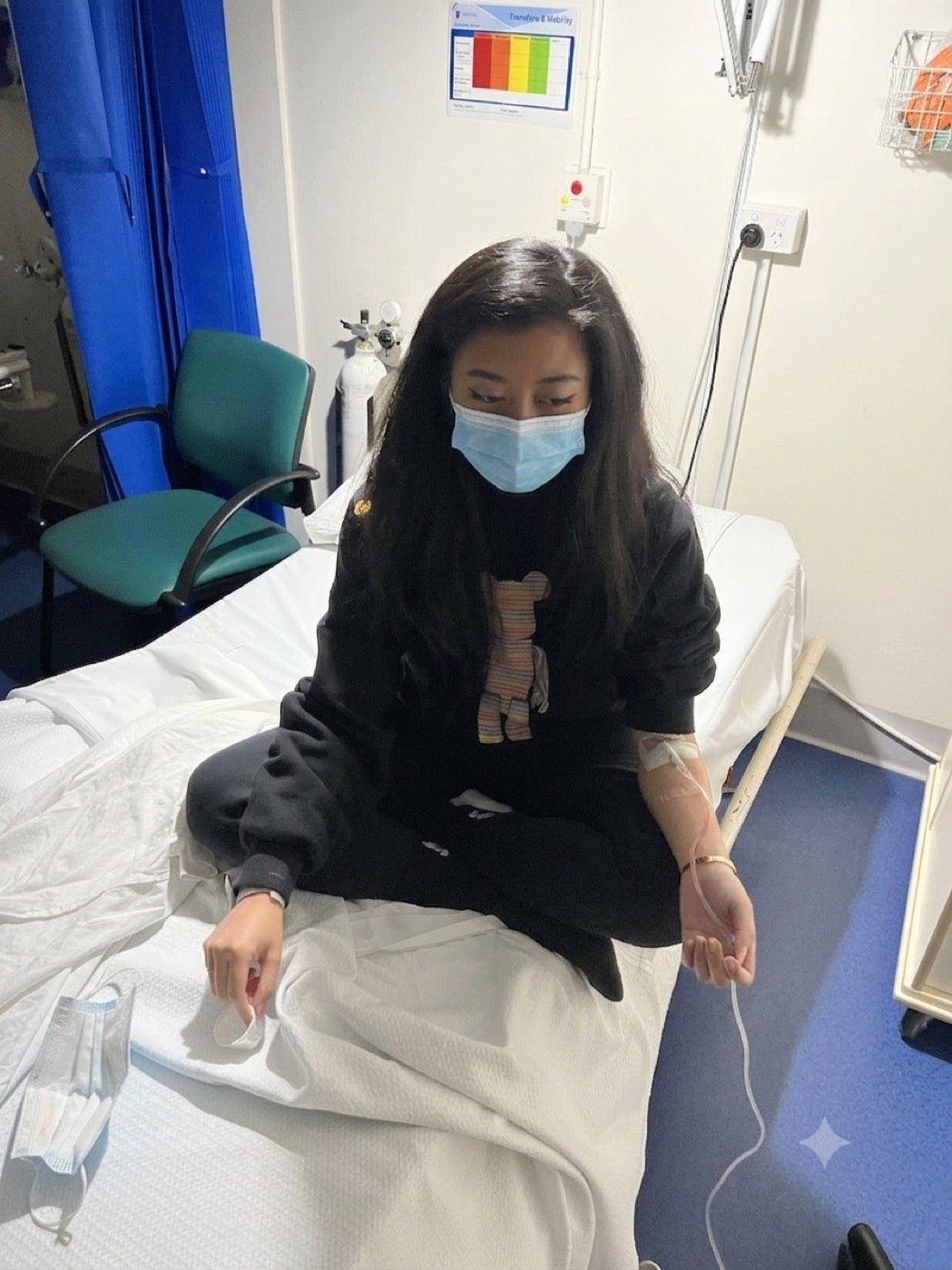 Jess in hospital during the hardest year of her life