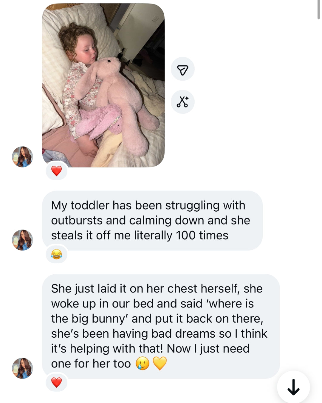 Customer message screenshot