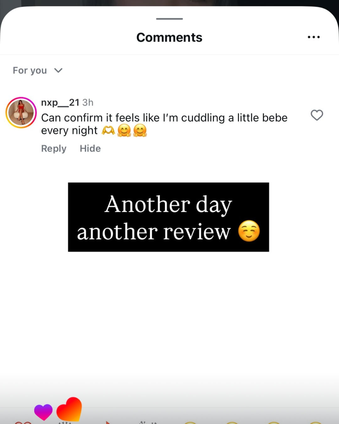 Customer message screenshot