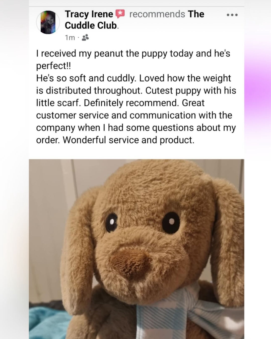 Customer message screenshot