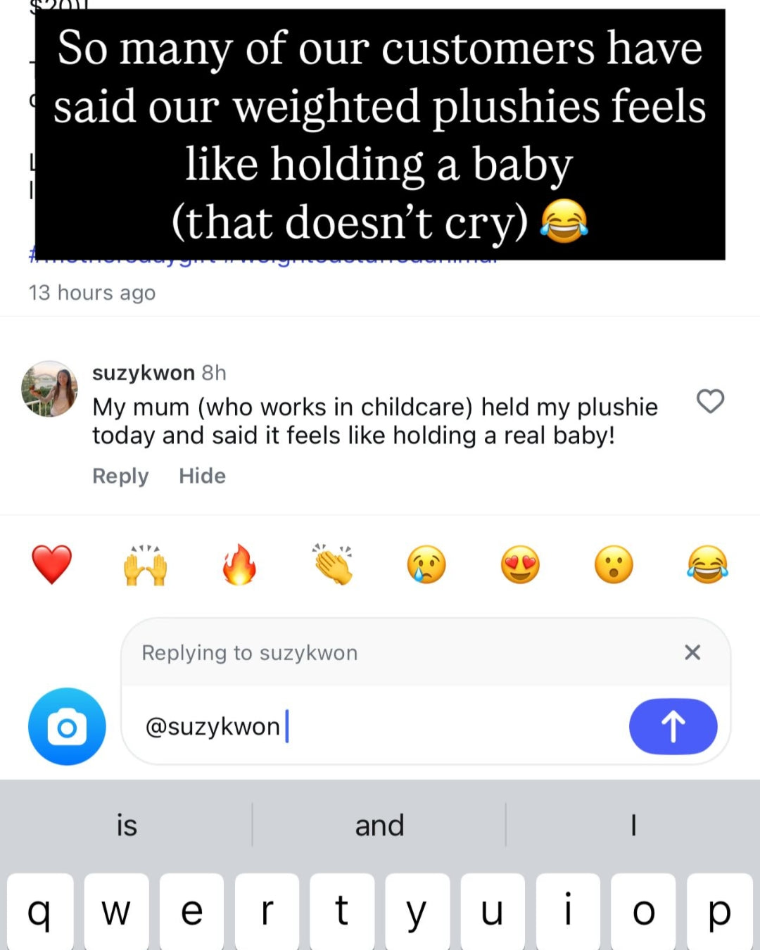 Customer message screenshot