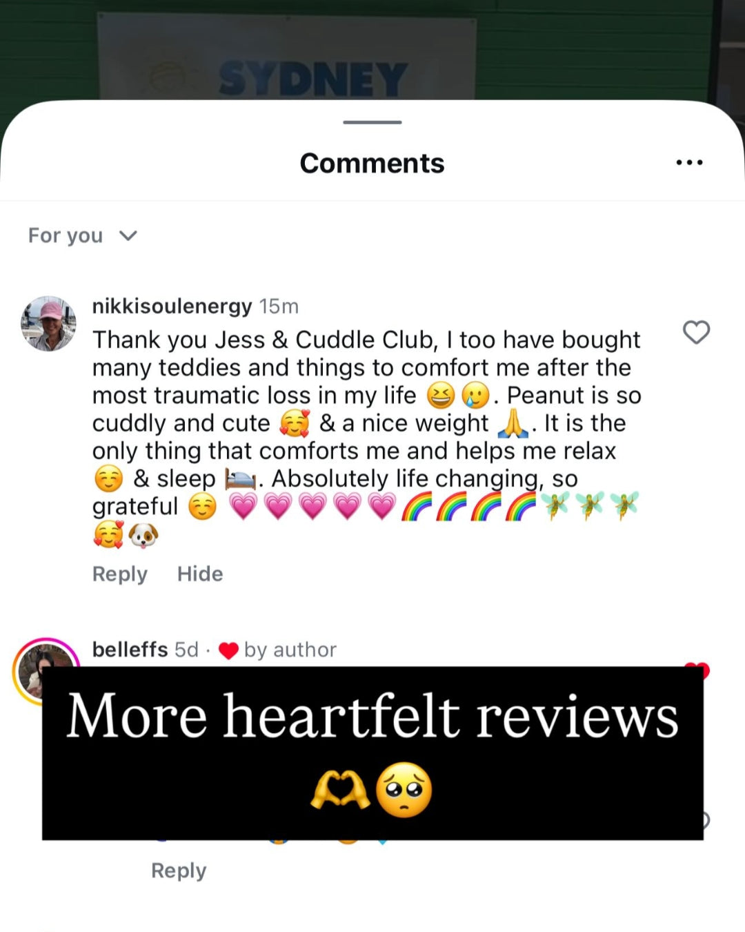 Customer message screenshot