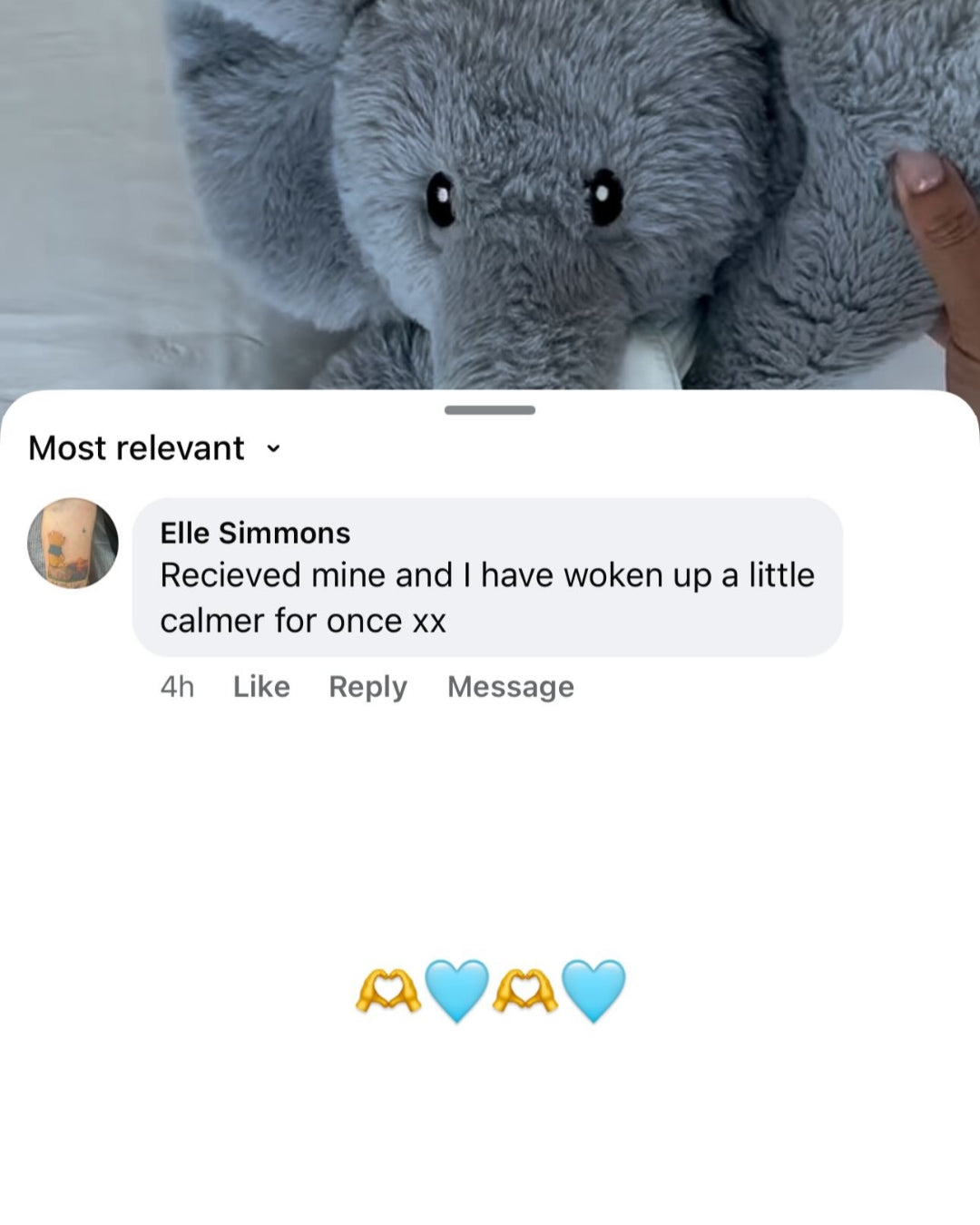 Customer message screenshot