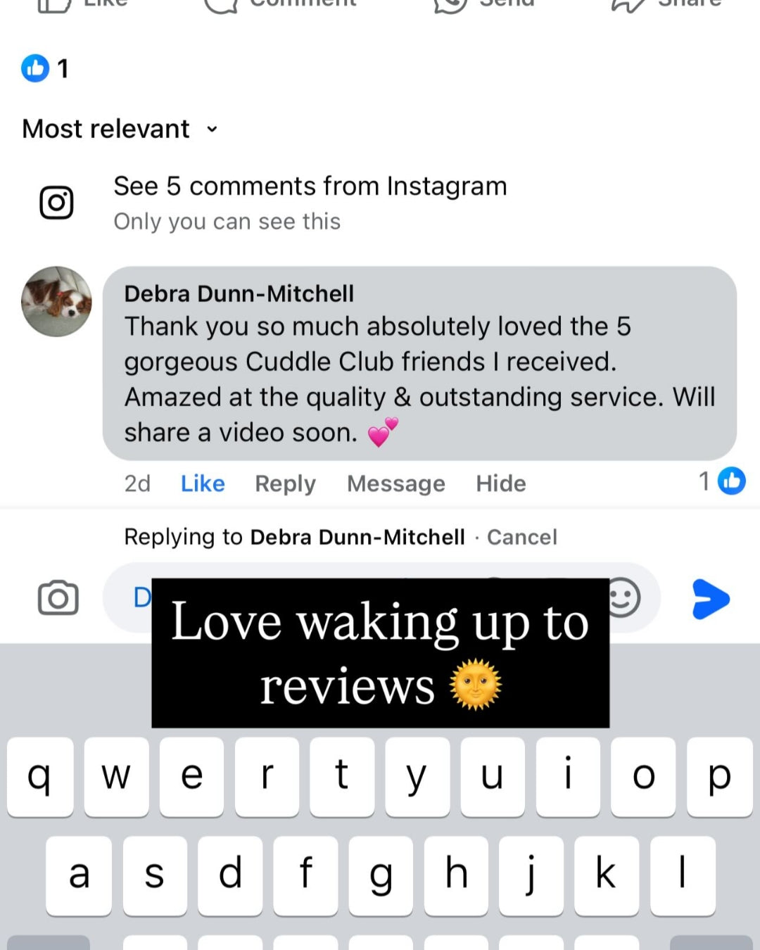 Customer message screenshot